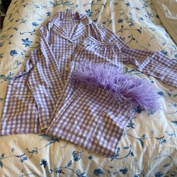 Sleeper Ostrich feather PJs - Sold Out Everywhere - Worn Once and Dry Cleaned -L - Picture 6 of 8